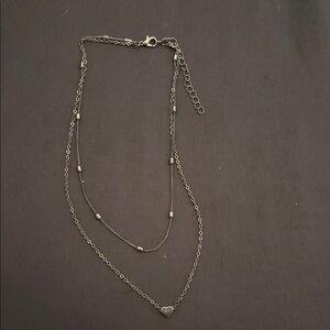 SHEIN Gold Layered Necklace with Heart Pendant